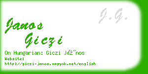 janos giczi business card